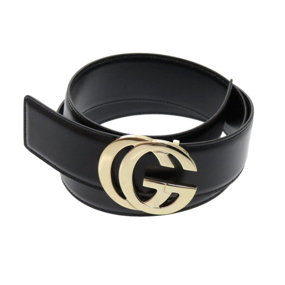 GUCCI belt 150-8003487611 leather black GG buckle Women 70