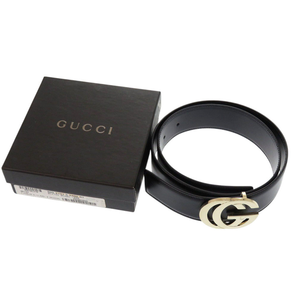 GUCCI belt 150-8003487611 leather black GG buckle Women 70