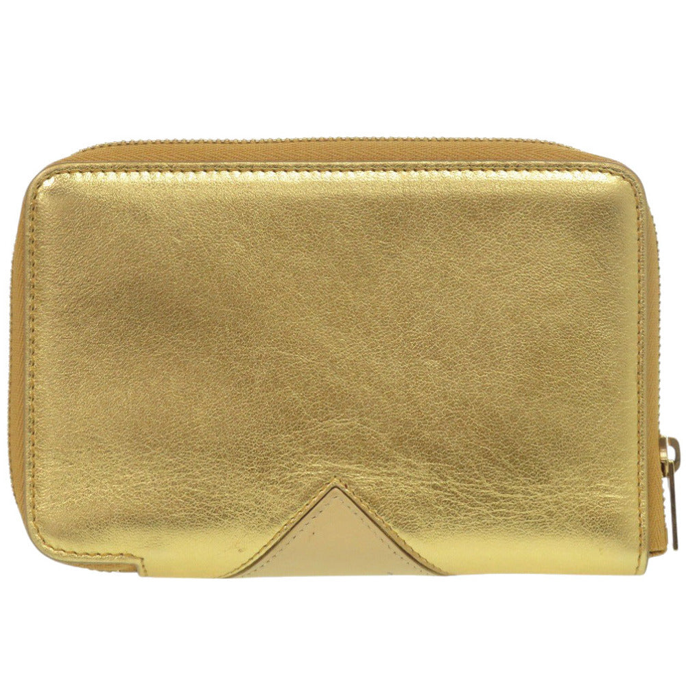 CELINE Bifold Wallet S-TN-1113 leather gold Zip Around Women