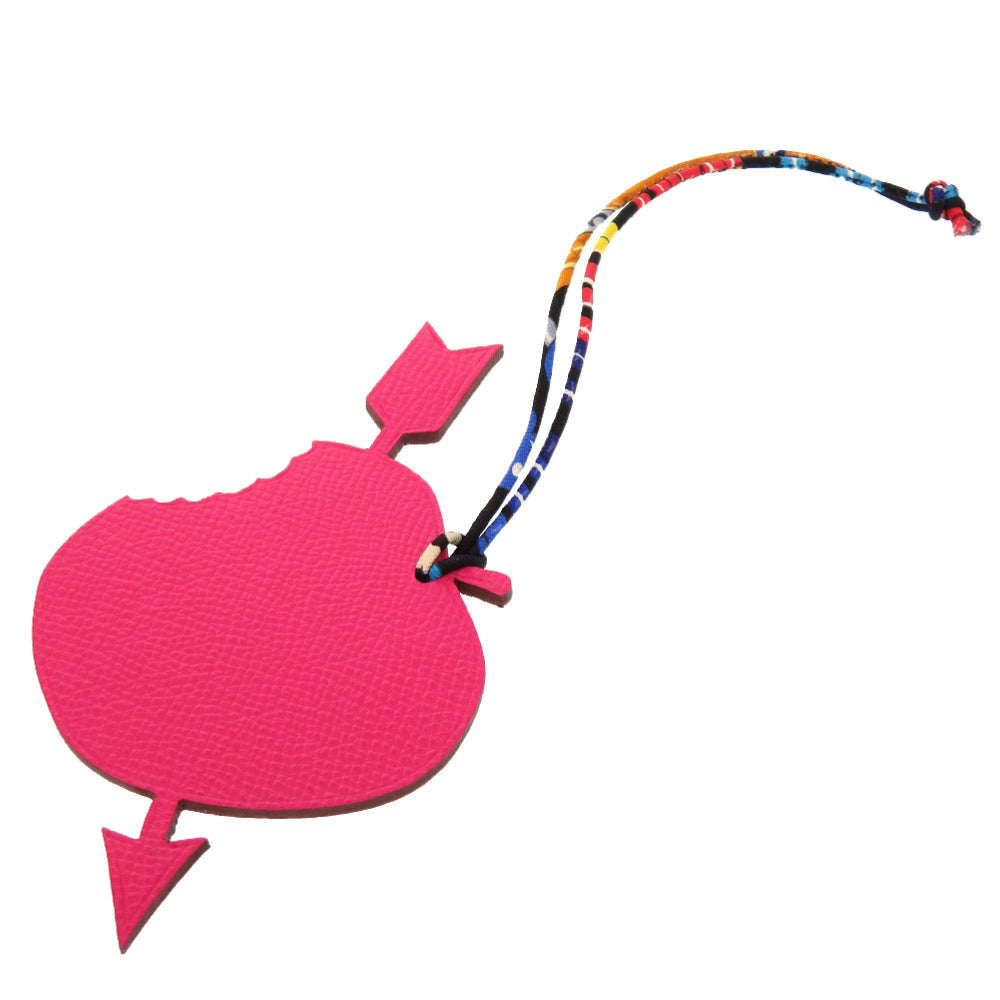 HERMES key ring Togo pink Petite Ash Heart Transperce Women