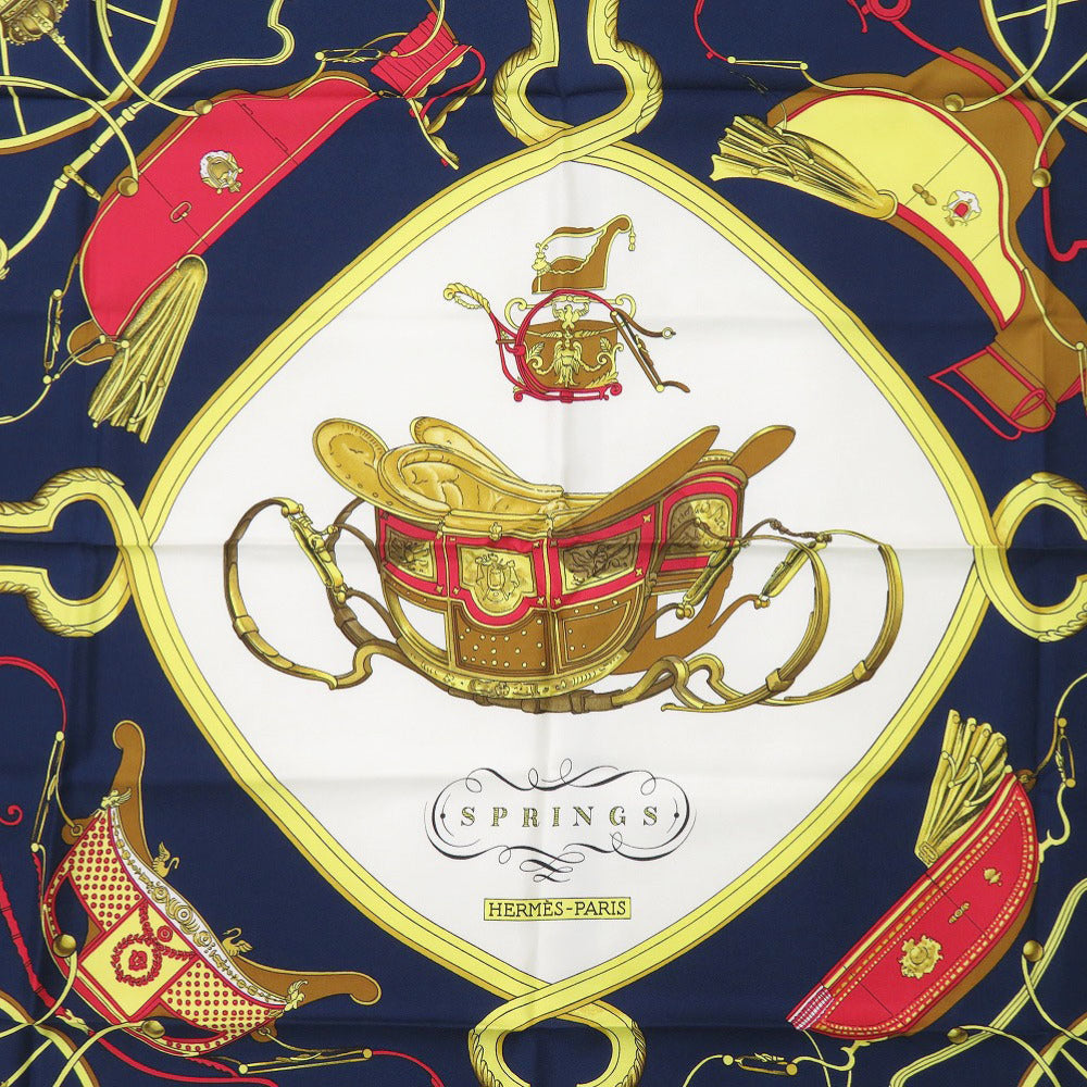 HERMES scarf silk Navy Carre90 SPRINGS Women