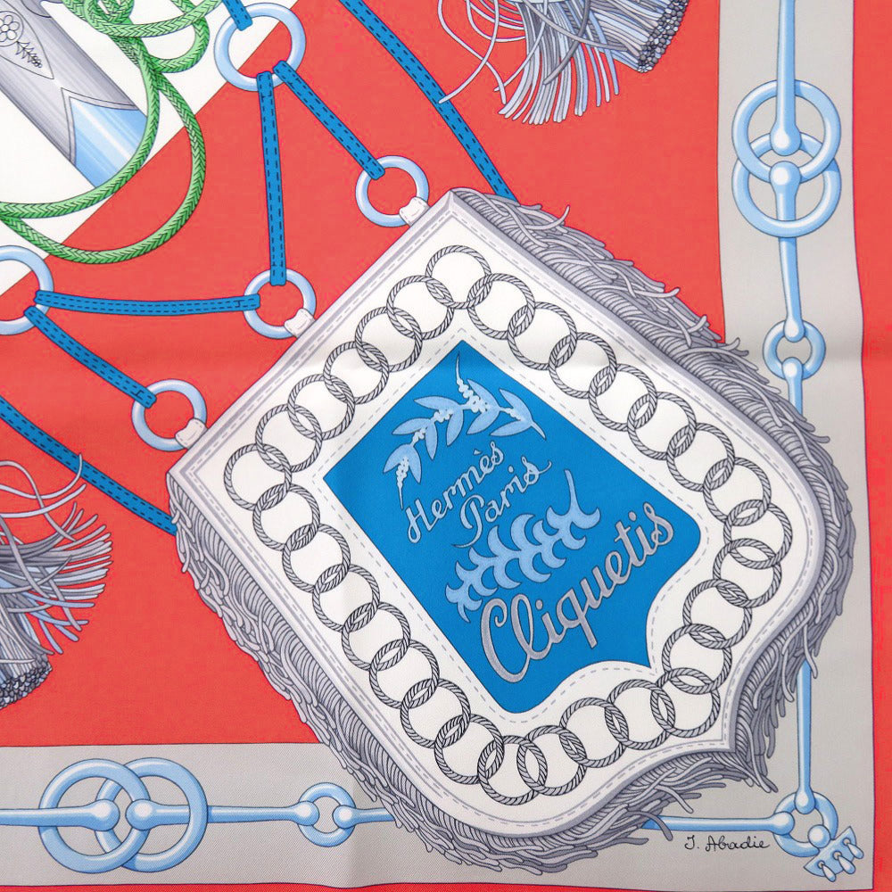 HERMES scarf silk Orange type Carre90 Cricketis Women