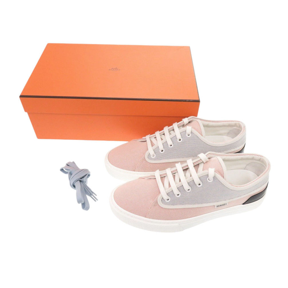 HERMES sneakers canvas pink Envy mens 42.5