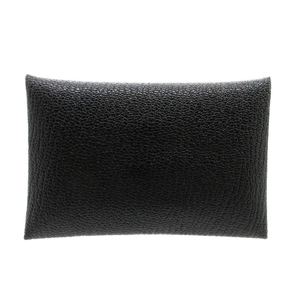 HERMES Card Case Shave black Calvi mens