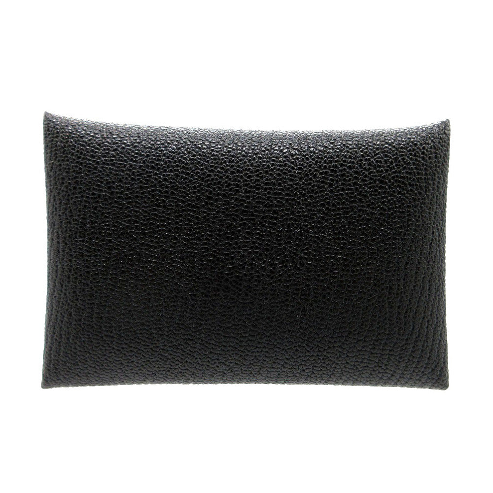 HERMES Card Case Shave black Calvi mens