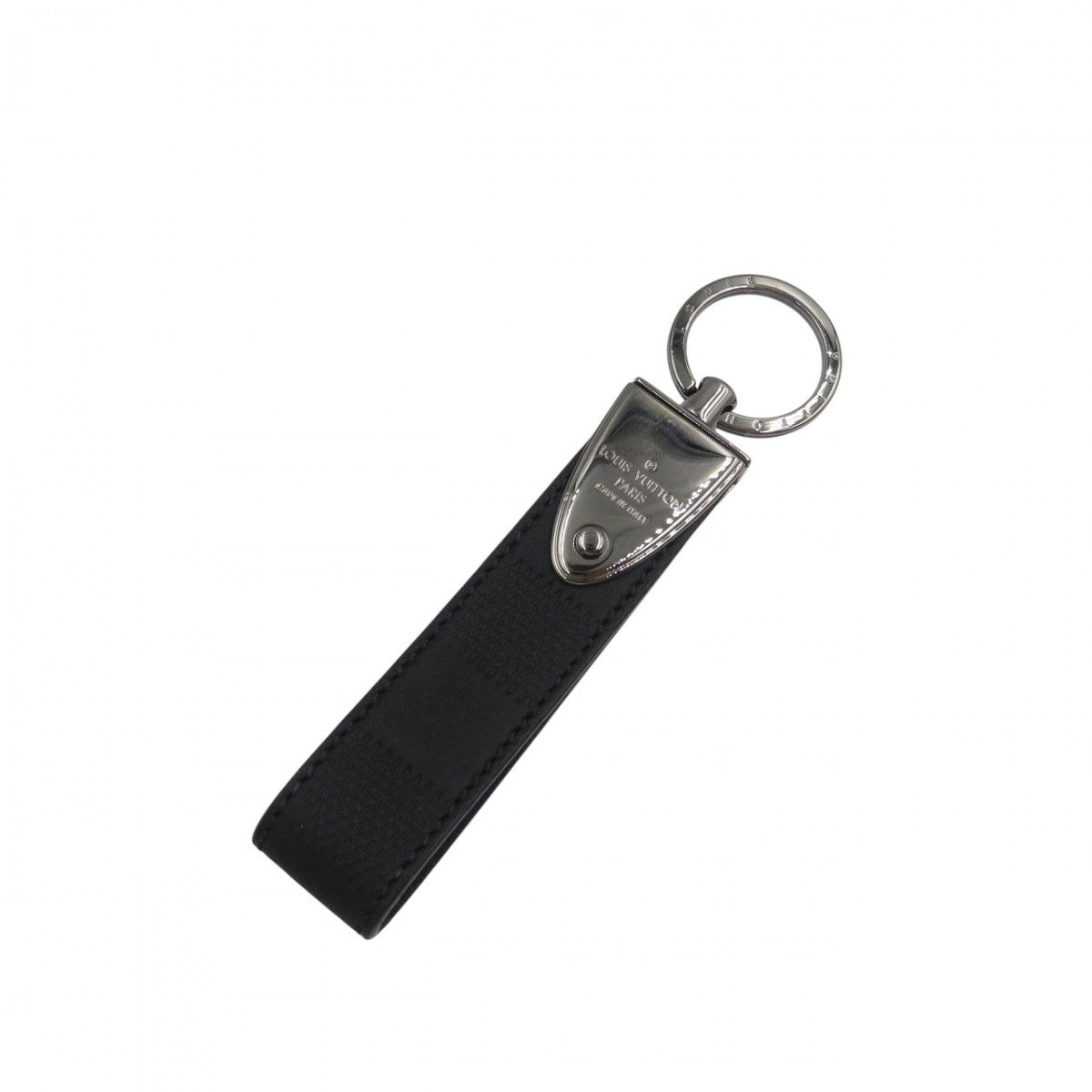 LOUIS VUITTON key ring M65051 Damier Anfini black Damier Anfini Porto Cre Dragonne unisex(Unisex)