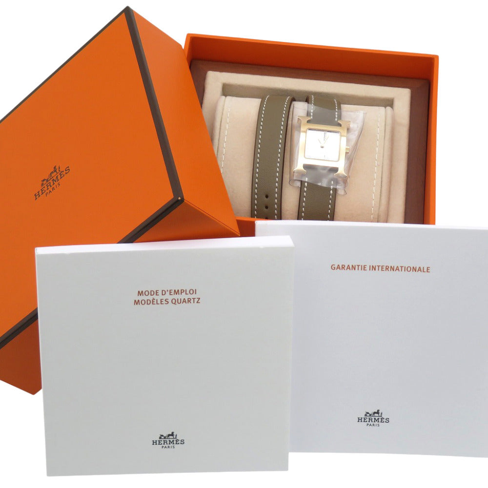 HERMES Watches Quartz HH1.202c Stainless Steel , Leather Silver Quartz H watch Deburuturu Silver dial Women