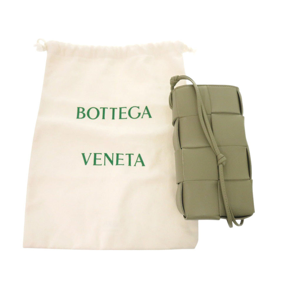 BOTTEGAVENETA Shoulder Bag leather khaki Cassette Phone Pouch Women