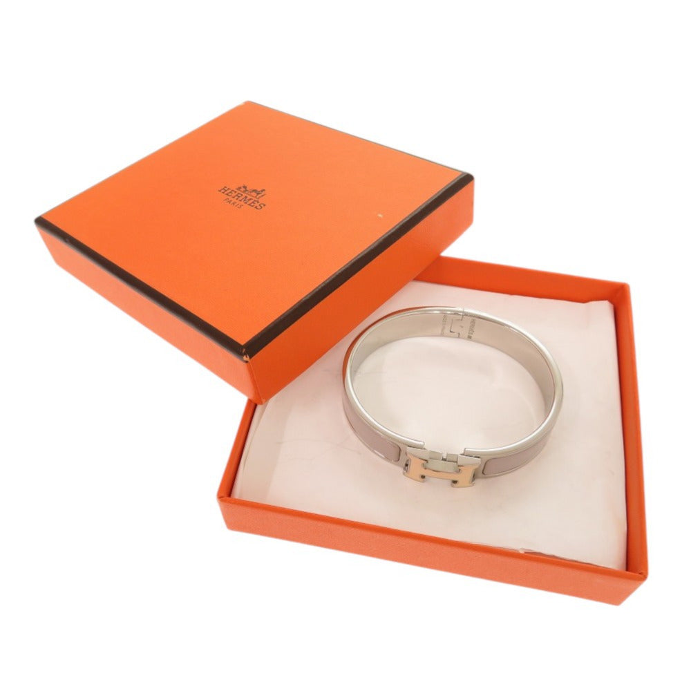 HERMES bracelet metal gray clicH clicclacPM