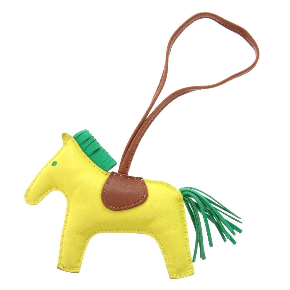 HERMES key ring Anyo Miro lime Rodeo MM charm Women