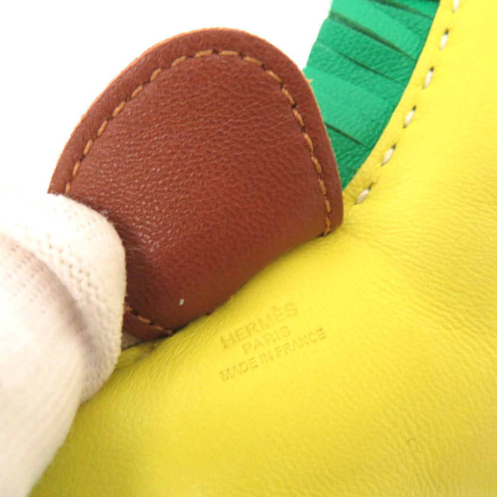 HERMES key ring Anyo Miro lime Rodeo MM charm Women