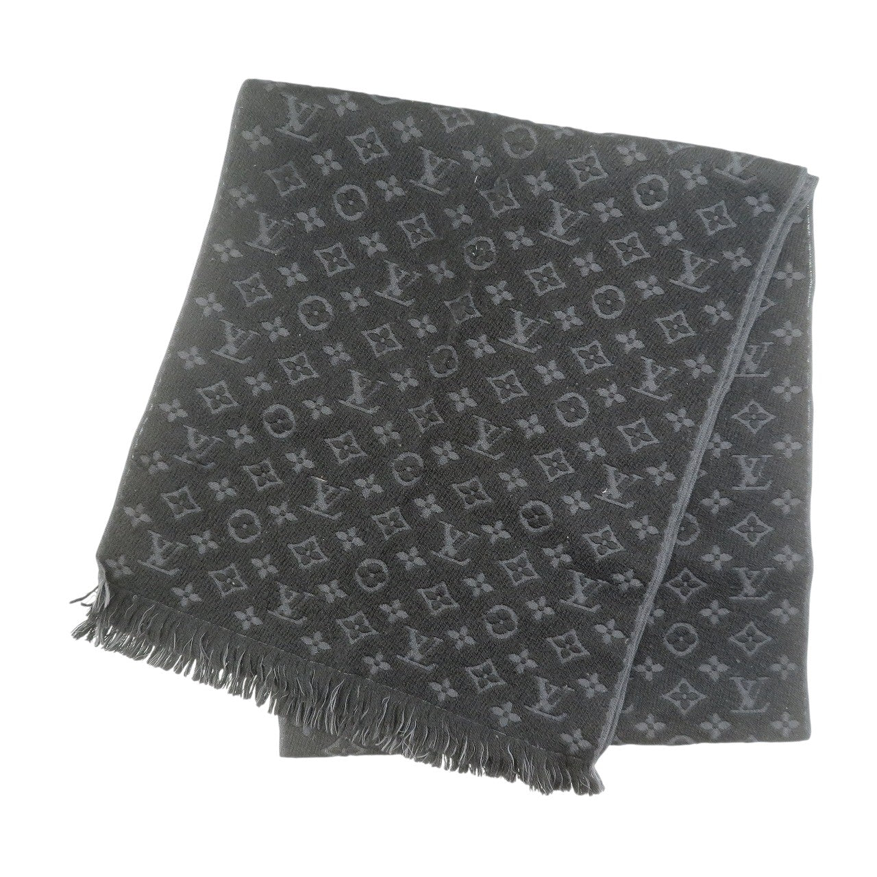 LOUIS VUITTON Scarf M70520 wool Noir Esharp monogram classic