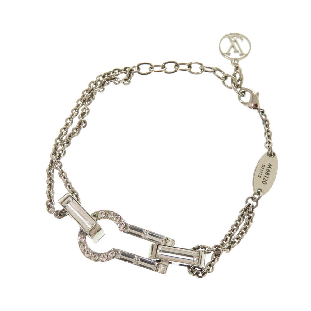 LOUIS VUITTON bracelet M68120 Metal, Rhinestone Silver Single bracelet with serulet strass Women