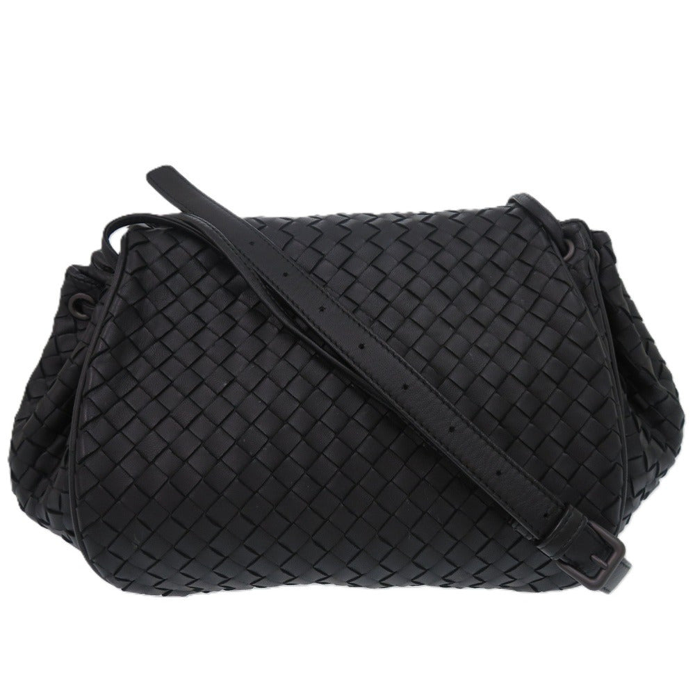 BOTTEGAVENETA Shoulder Bag leather black INTRECCIATO Women