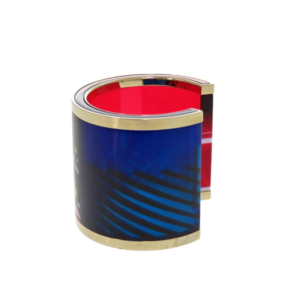 Christian Dior Bangle plastic Red Bracelet Skeleton Butterfly D-Jungle Pop Women