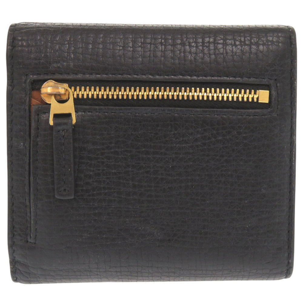 BOTTEGAVENETA Tri-fold wallet leather black Palmerat Women