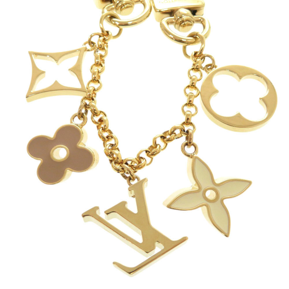 LOUIS VUITTON key ring M01413 metal gold Monogram Chain Fleur Deux Women