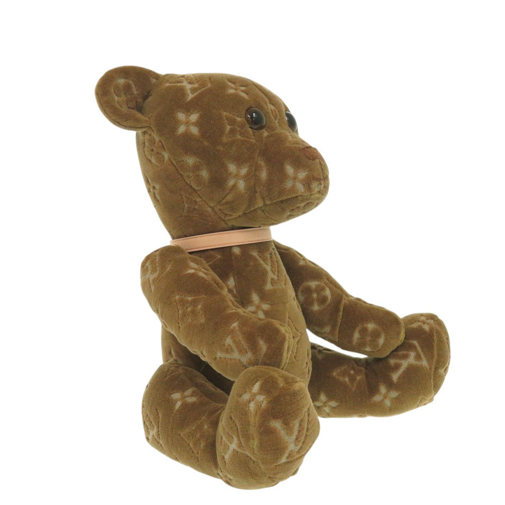 LOUIS VUITTON Plush Doll GI0791 leather Brown Monogram Doudou Teddy Bear