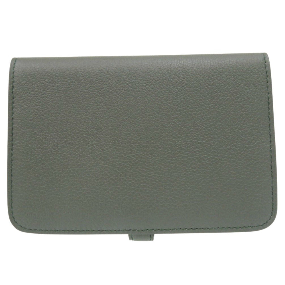HERMES Coin case leather Vert Amande Evercolor Dogon compact