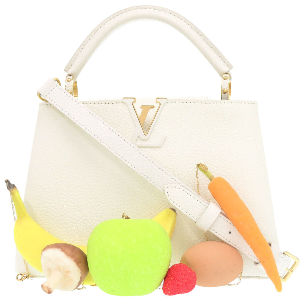LOUIS VUITTON Handbag M53643 leather white Limited to 300 pieces worldwide Capucines BB Urs Fischer