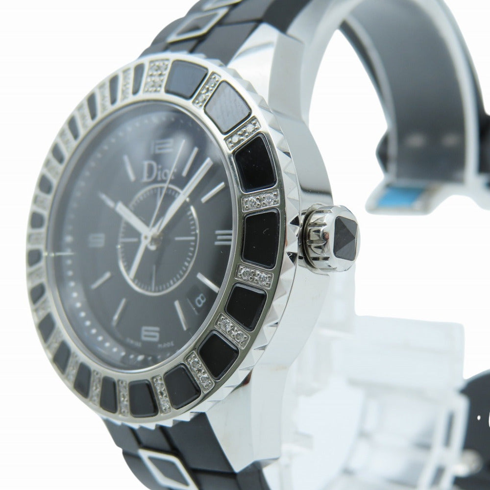Dior Watches Quartz CD113115 Stainless Steel, Rubber black Quartz crystal diamond bezel black dial Women