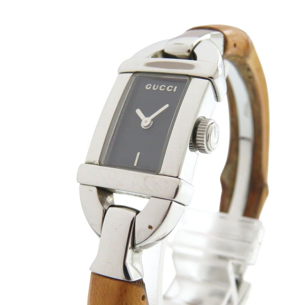 GUCCI Watches Quartz 6800L Stainless Steel, Bamboo black Bamboo black dial