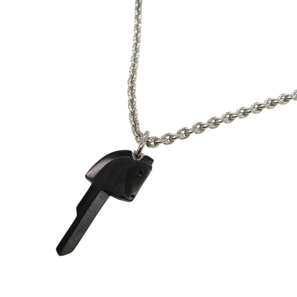 HERMES Necklace Stainless Steel Silver Cle Cheval Women