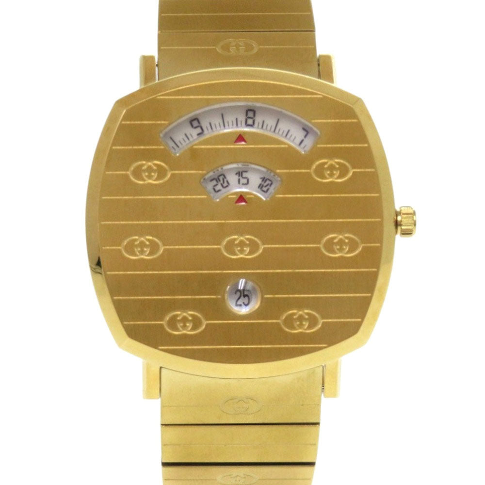 GUCCI Watches Quartz 157.3 Stainless Steel gold Quartz GRIP white dial mens