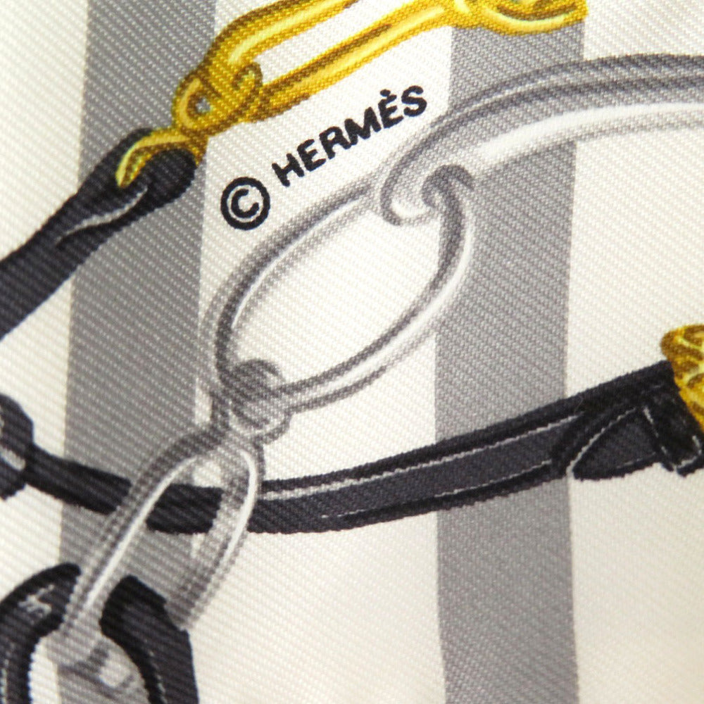 HERMES scarf silk gray BRIDES de GAL