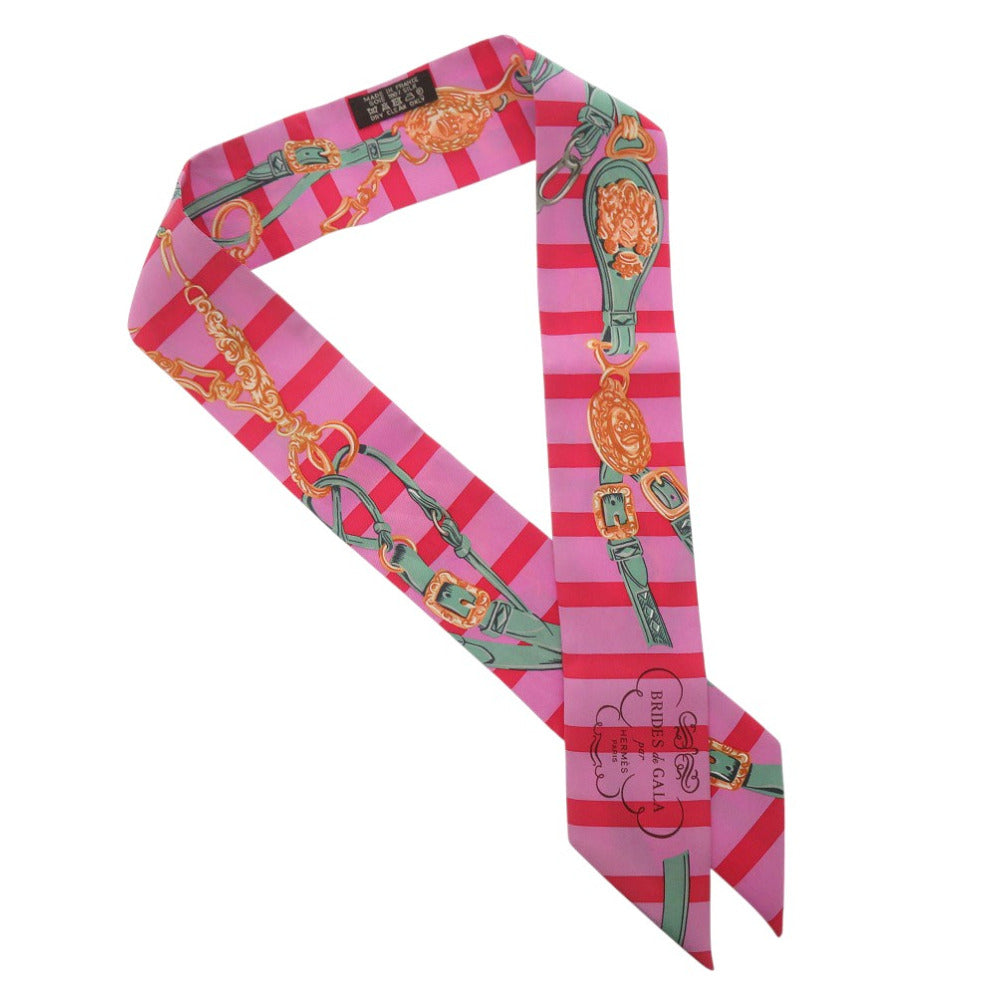 HERMES scarf 062633S silk ROSE BONBON BRIDES de GALA by BRIDES DE GALA BAYADERE