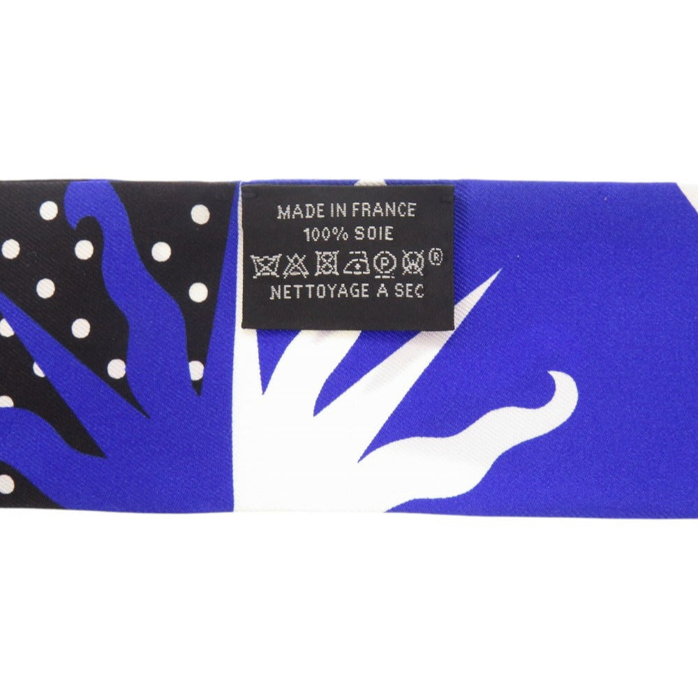 HERMES scarf silk blue Twilly Astrologie a Pois