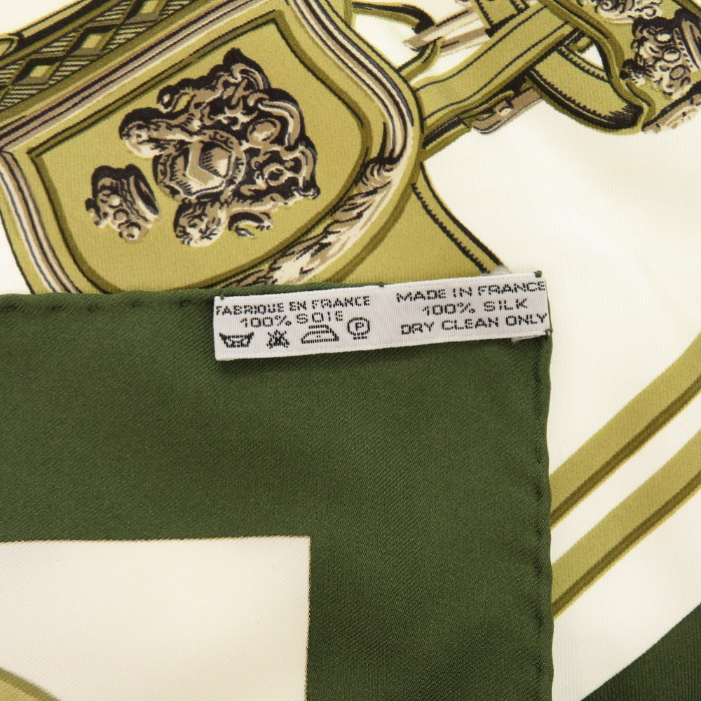 HERMES scarf silk green Carre40 Ceremonial bridle “BRIDES DE GALA”