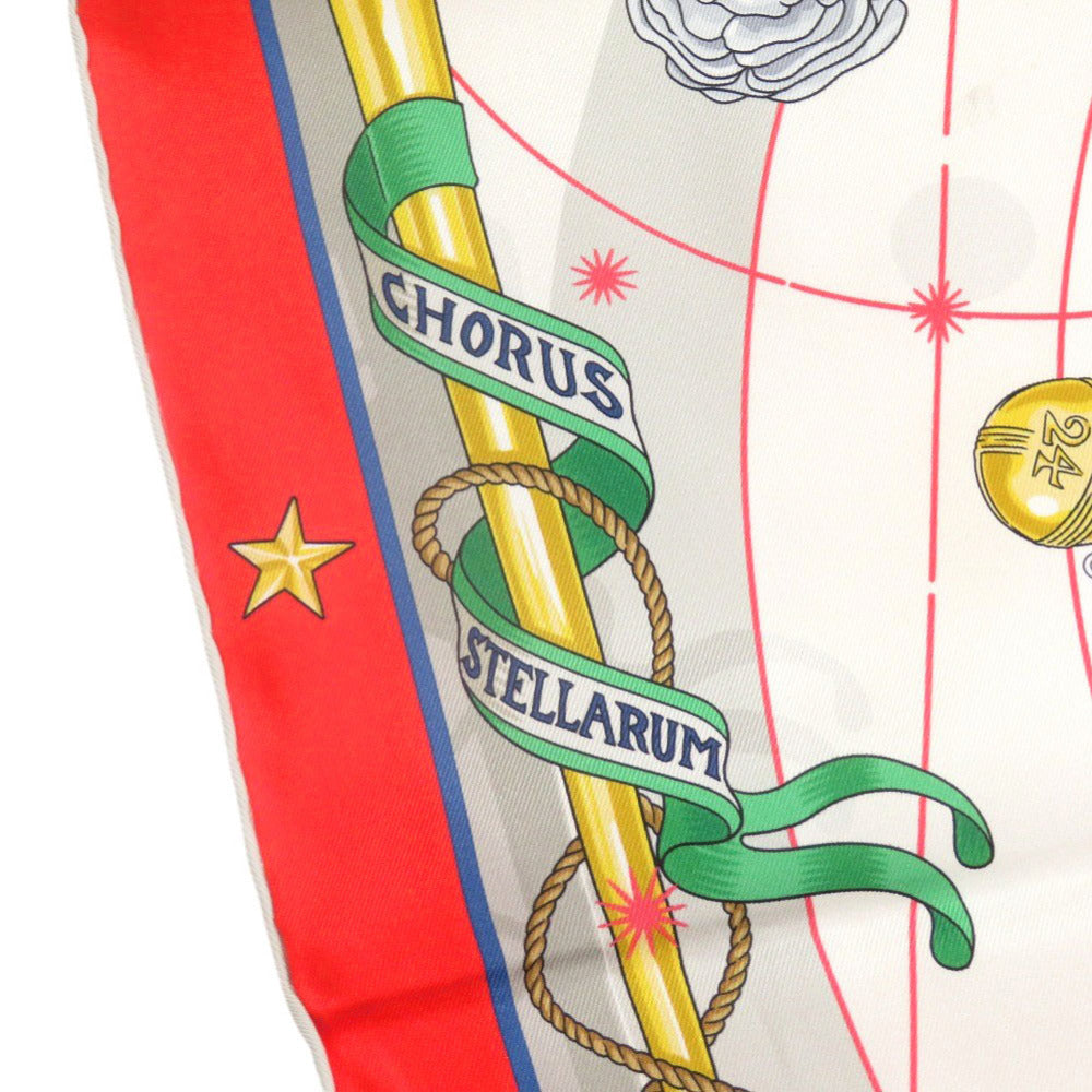 HERMES scarf silk Red Carre70 CHORUS STELLARUM Chorus Stellarum