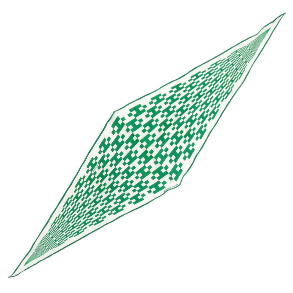 HERMES scarf silk green Losange