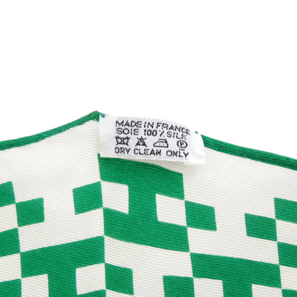 HERMES scarf silk green Losange