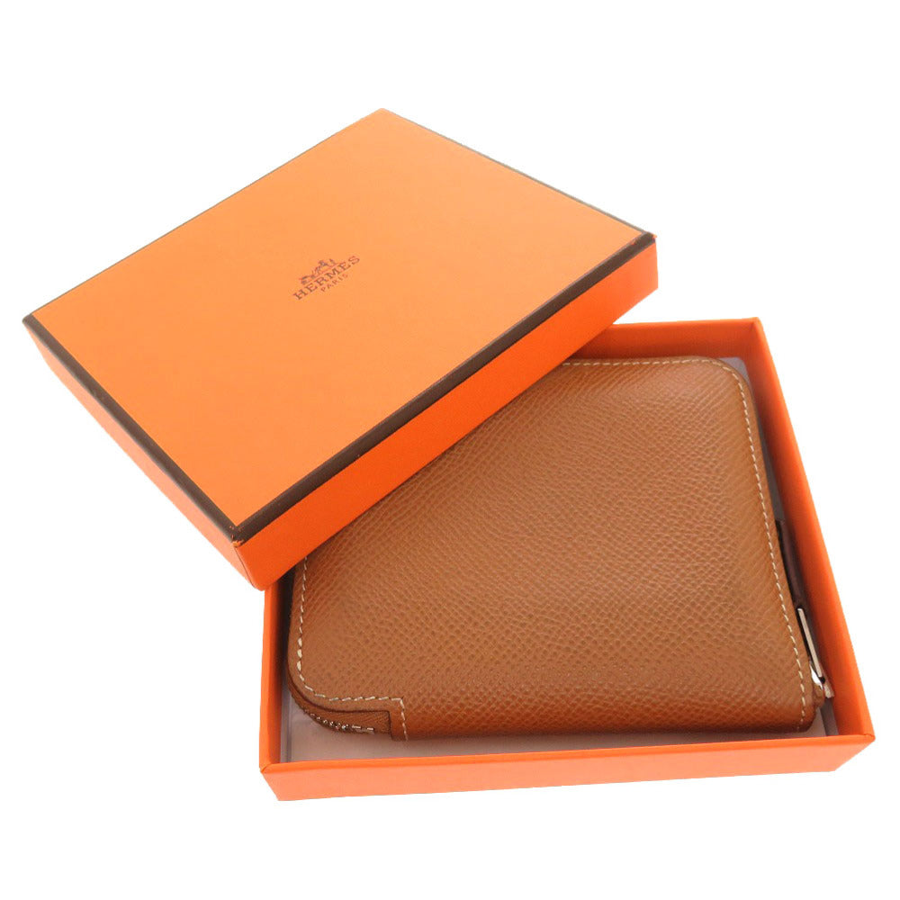 HERMES Bifold Wallet Epsom gold Azap compact silk in