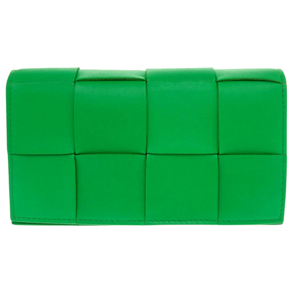 BOTTEGAVENETA Long Wallet Purse leather Parakeet Long wallet MAXI INTRECCIATO Women
