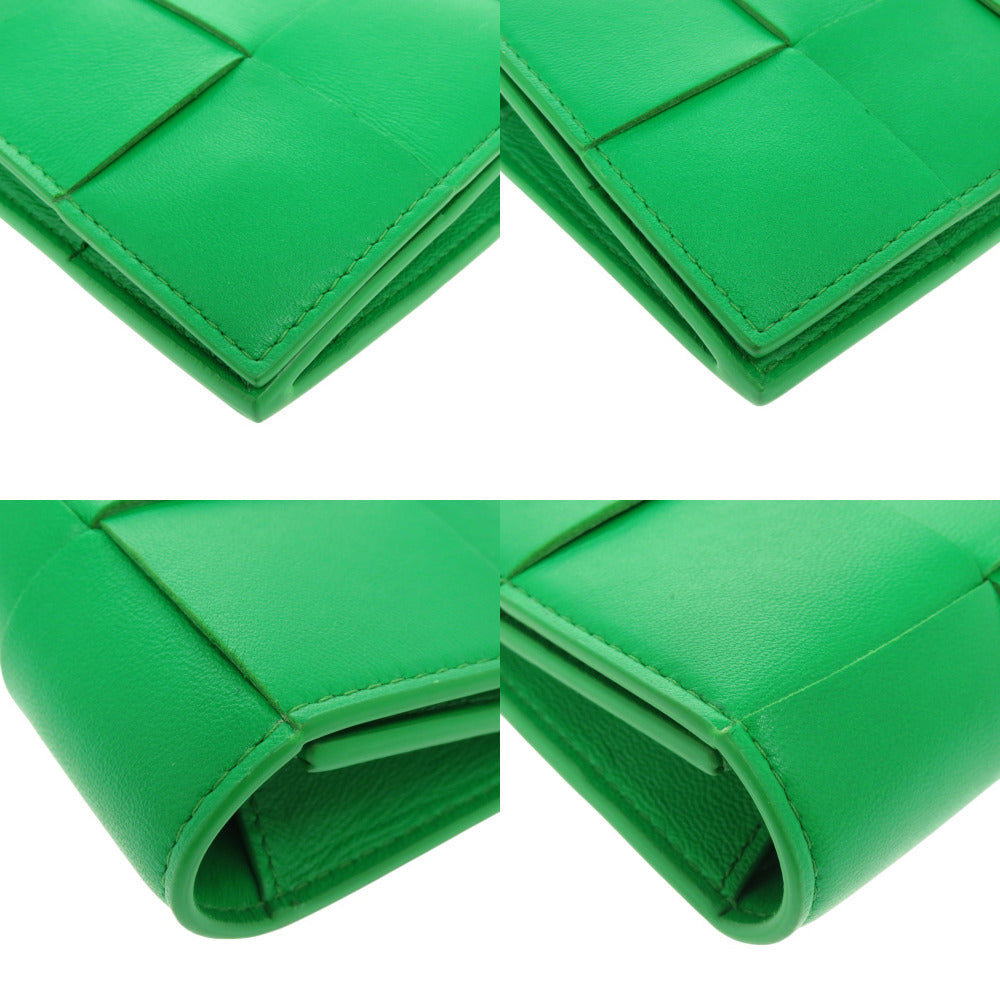 BOTTEGAVENETA Long Wallet Purse leather Parakeet Long wallet MAXI INTRECCIATO Women