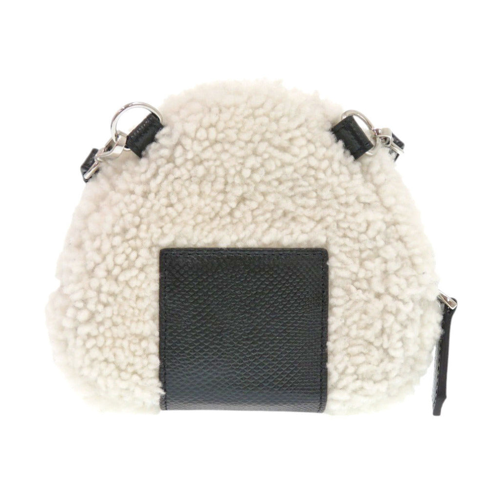 FENDI Shoulder Bag 7AS240 Sheepskin white Onigiri Bag Women