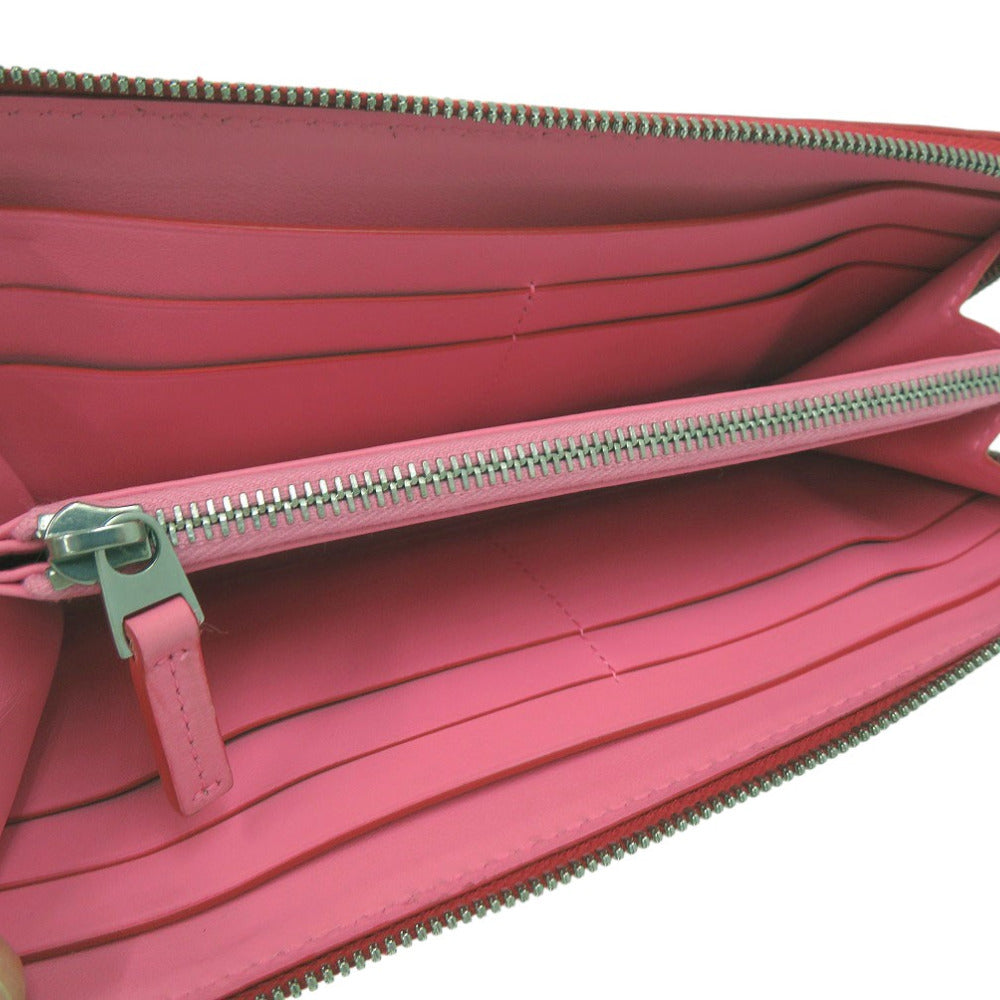 BOTTEGAVENETA Long Wallet Purse 577775 leather Red INTRECCIATO