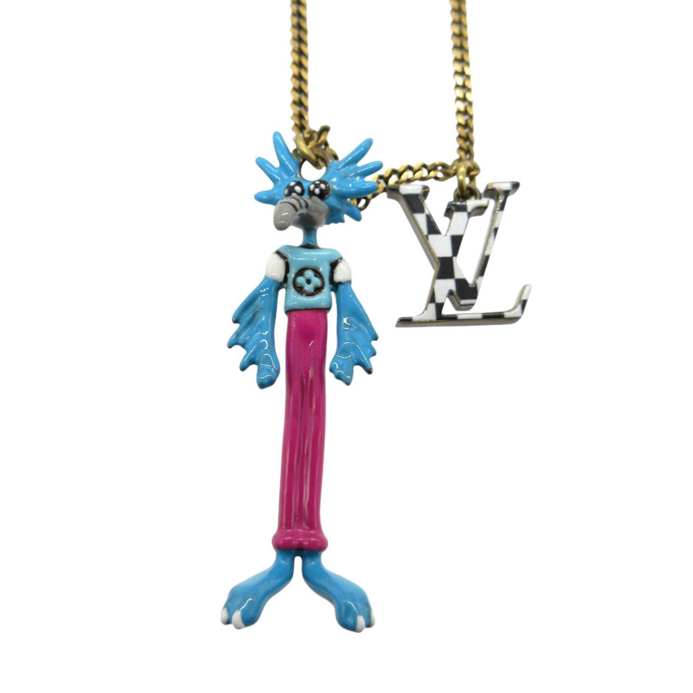 LOUIS VUITTON Necklace MP2928 Metal, Enamel gold LV Animals Zoom-kun