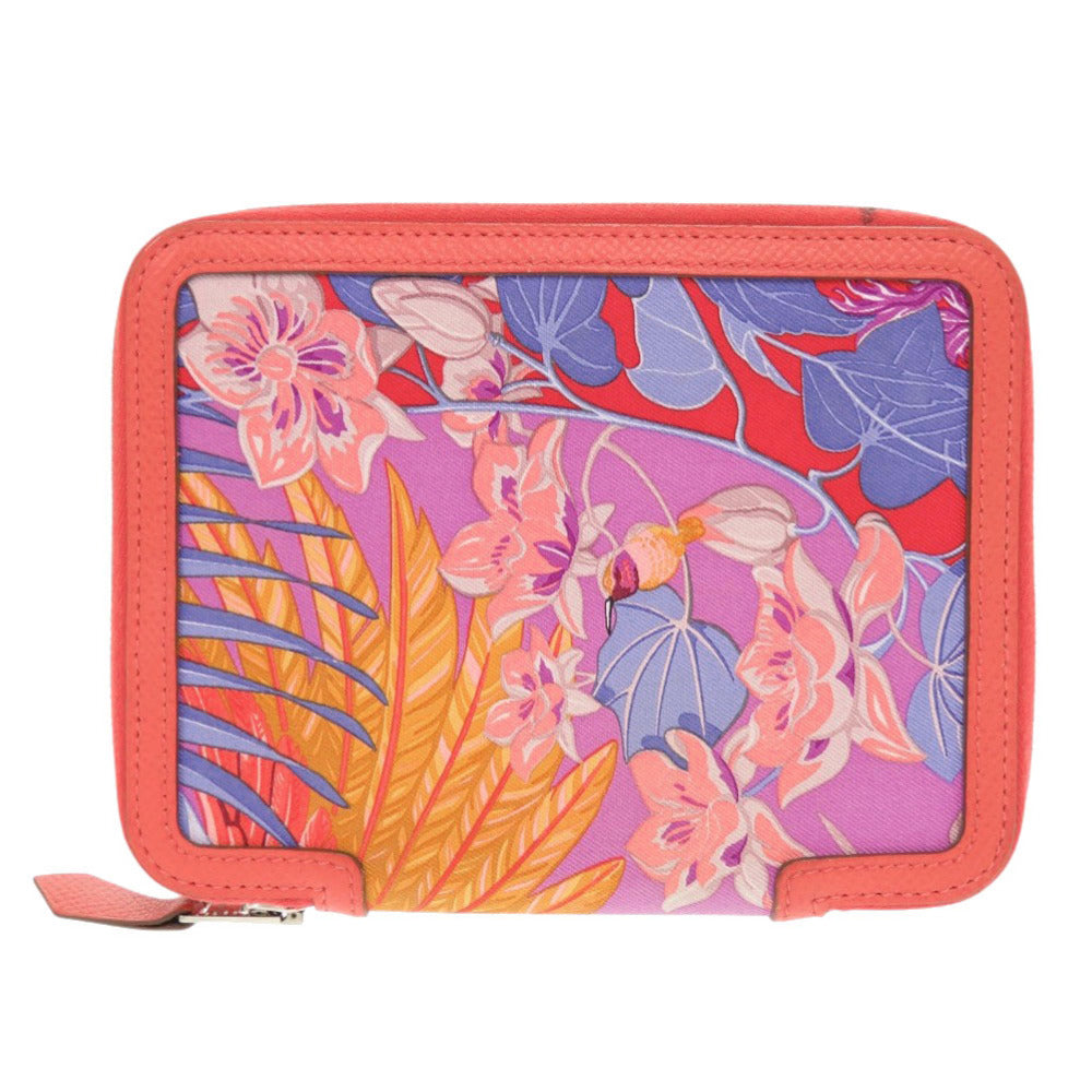 HERMES Notebook cover Silk, Epsom Orange x multi Sowa Cool Flamingo Party Agenda