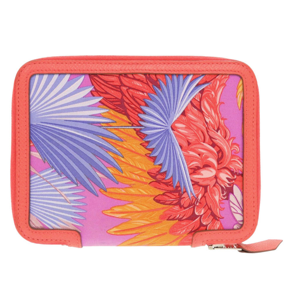 HERMES Notebook cover Silk, Epsom Orange x multi Sowa Cool Flamingo Party Agenda