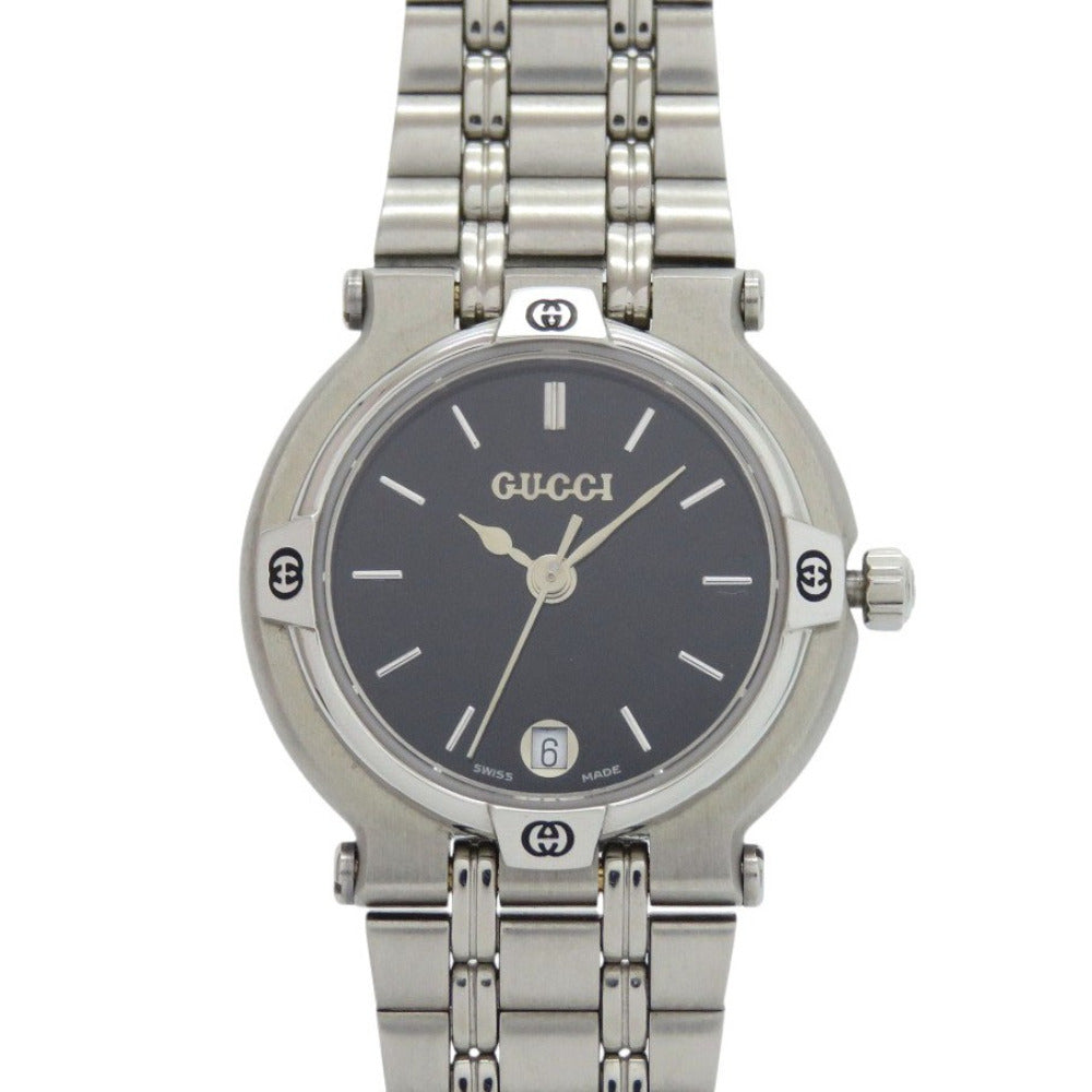 GUCCI Watches Quartz 9100L Stainless Steel black black dial