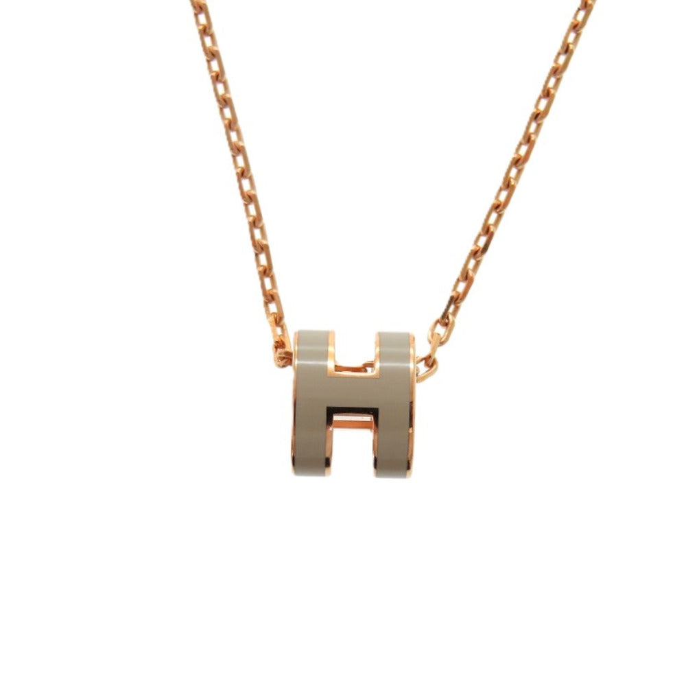 HERMES Necklace metal Brown Mini Pop Ash Pop H