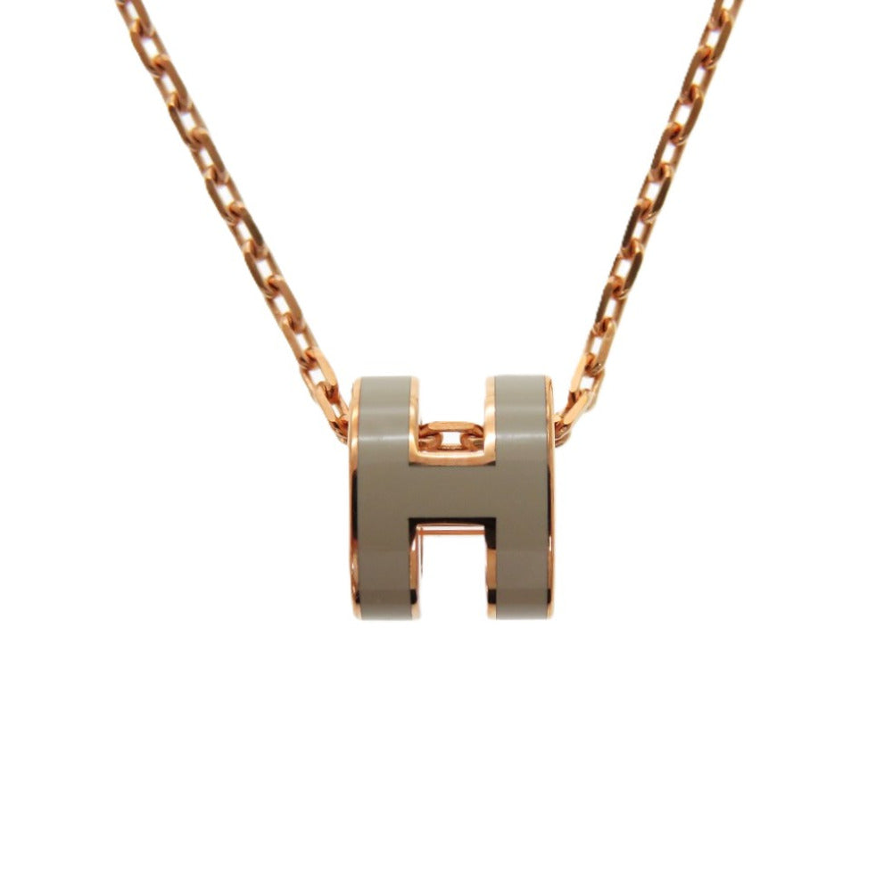 HERMES Necklace metal Brown Mini Pop Ash Pop H