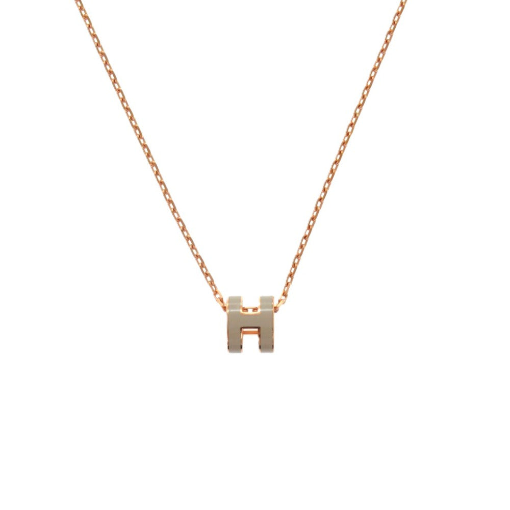 HERMES Necklace metal Brown Mini Pop Ash Pop H