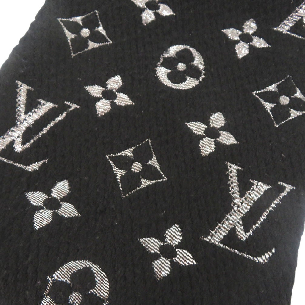 LOUIS VUITTON Scarf M75833 wool black Escalp Logo Mania