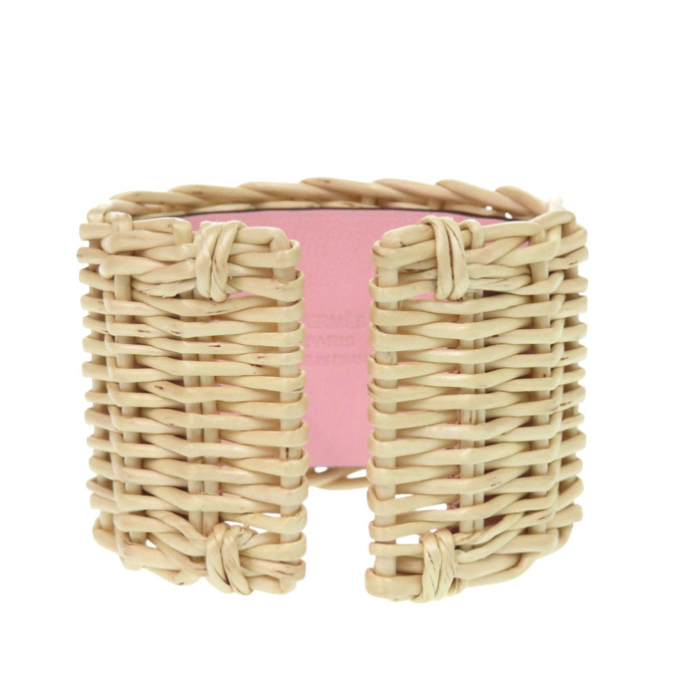 HERMES bracelet Vaux Swift, Straw Rose cherry Medor picnic T2