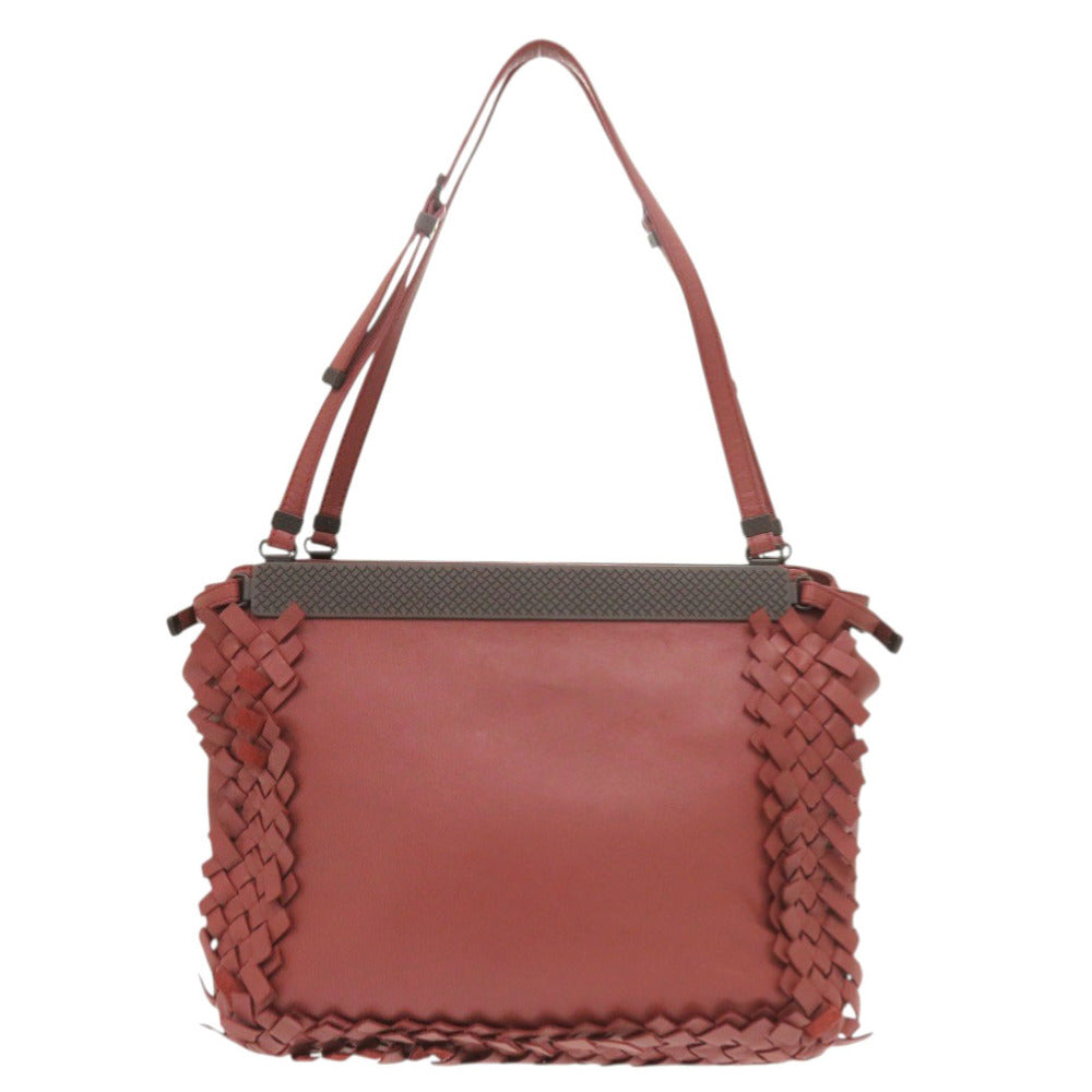BOTTEGAVENETA Handbag leather Bordeaux INTRECCIATO